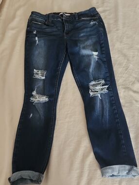 Eunina Jude 9 Dark Blue Distressed Skinny Jeans